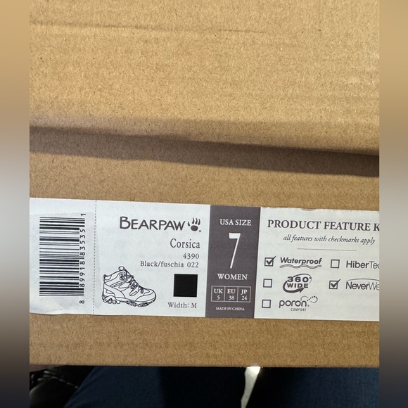 BearPaw Black and Pink Women's Hiking Boots - Picture 4 of 7